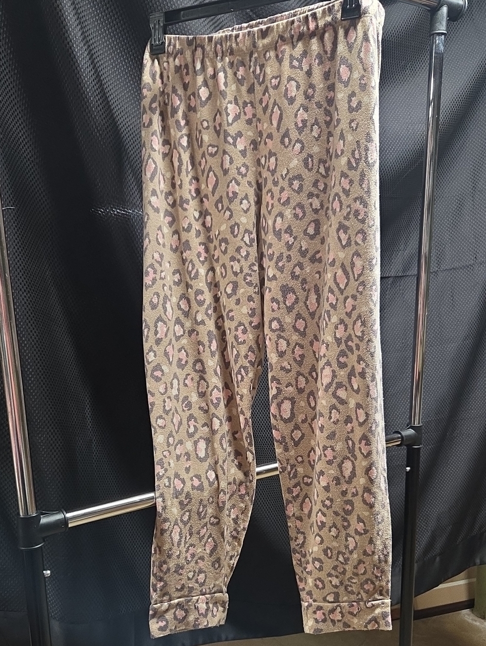 Cuddl Duds Pink & Brown Leopard Print Lounge Pants